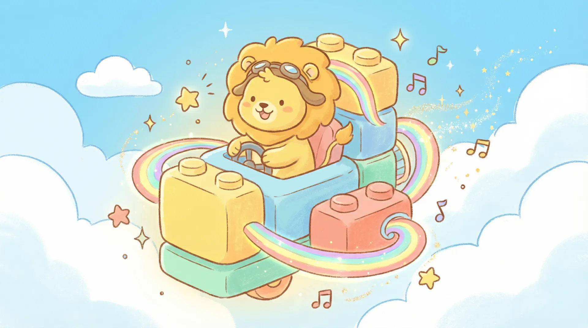 亲子时光机 - 禁漫天堂网 欢迎页，小狮子驾驶时光机穿越云朵